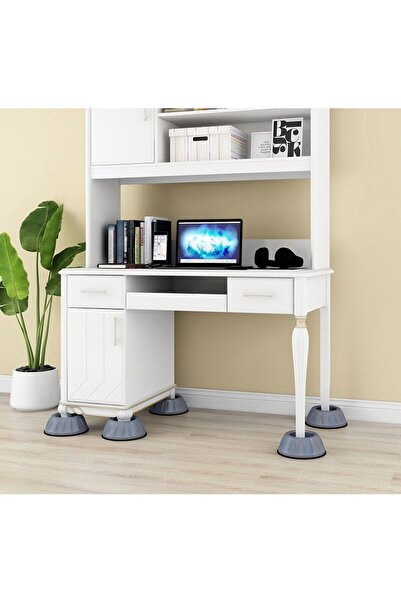 Flippy Set of 4 Anti-vibration Feet 8 cm Gray with Rubber Suction Cup for Washing Machine Dryer Refr