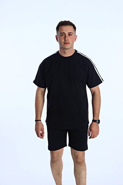 TMB 3 Stripe Shorts Suit Black
