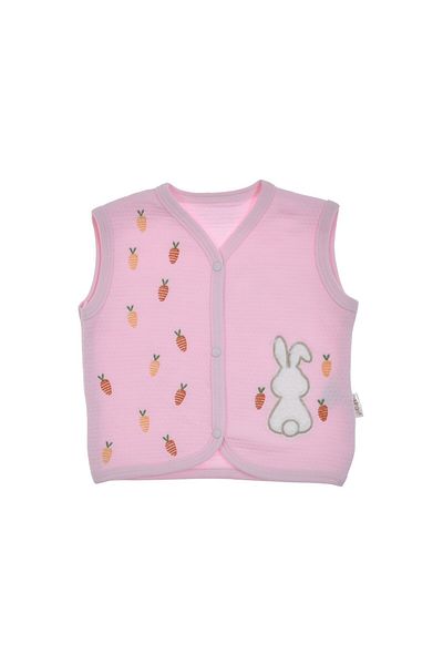 Ege Bebek New Born Baby 0-3-6-9-12 Months Rabbit and Carrot Detailled Vest