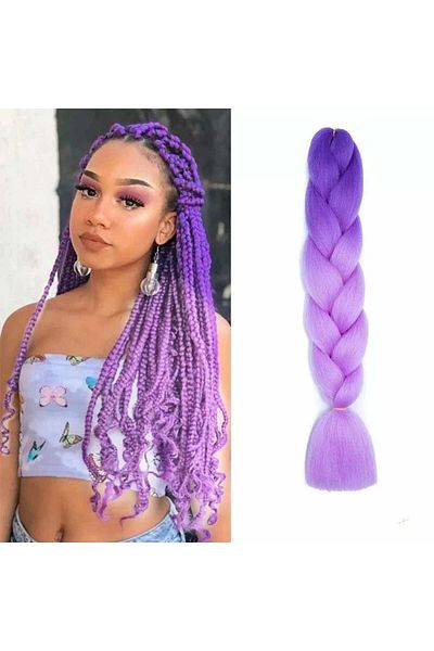 WNY Synthetic Colored Hair Extensions Ombre Violet/Purple 105 g 63 cm