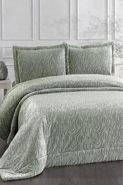 Çeyiz Diyarı Ruby Fiber Filled Double 250X255 cm Bedspread Sage