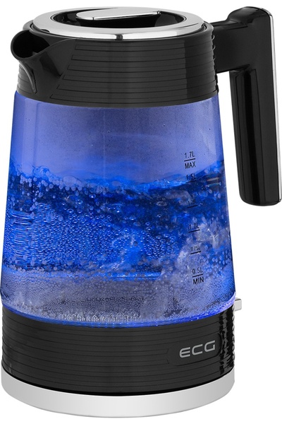 ECG Fierbător electric ECG RK 1750 Stripe, 2200 W, 1,7 litri, sticlă borosilicată, elemente din oțel inoxidabil