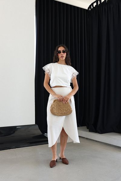 Özge Özgenç Fusta înfășurată 100% in, cu legare laterală