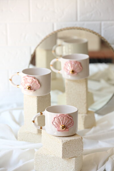 MERVEOKTAYSERAMİK el yapımı seramik 24k altın detaylı incili mug