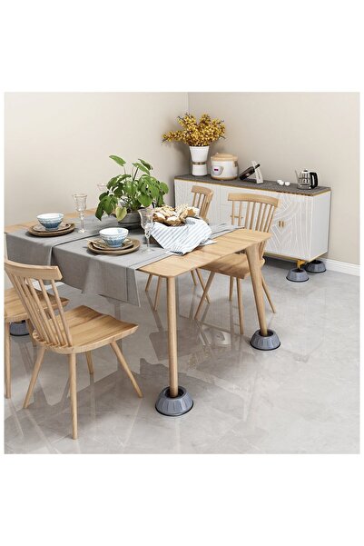 Flippy Set of 4 Anti-vibration Feet 8 cm Gray with Rubber Suction Cup for Washing Machine Dryer Refr