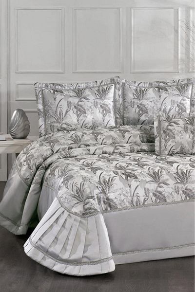 Çeyiz Diyarı Harris Fiber Filled Double 250X255 cm Bedspread Gray