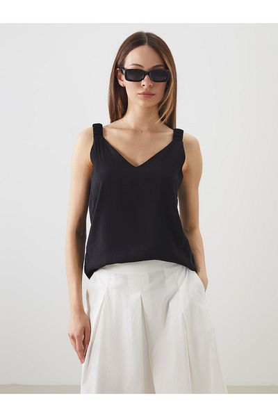 LC Waikiki V-Neck Textured Blouse
