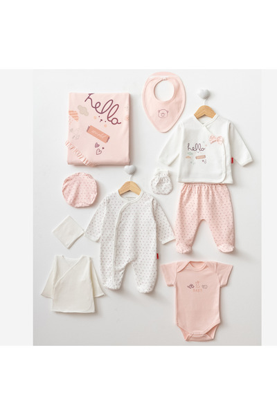 Modonoff Girl 0-3 Months Hello World Set of 10