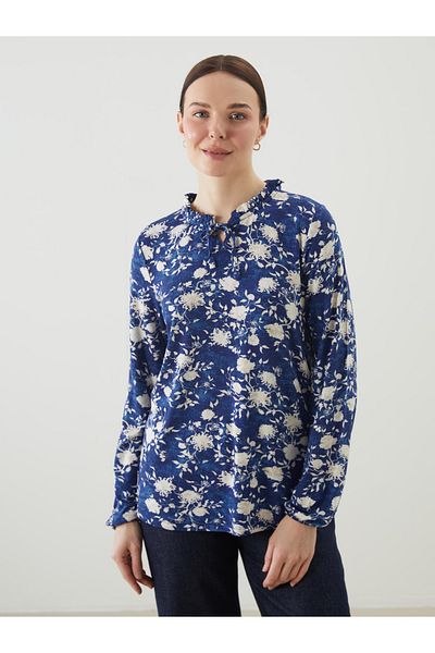 LC Waikiki Tie Collar Floral Blouse