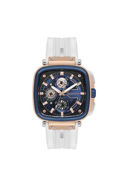 Quantum Pwg1014.493 Quartz Silicone White 5 Atm 47 mm Men's Wristwatch