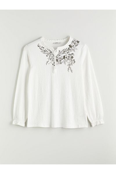 LC Waikiki Tie Collar Floral Blouse