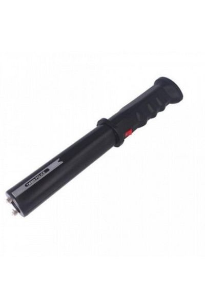 OEM Baston cu electroșoc pentru autoapărare, negru, husă atașată la centură, lanternă LED
