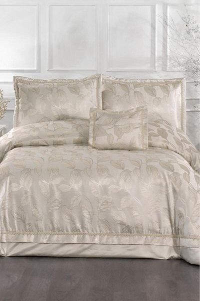 Çeyiz Diyarı Toledo Fiber Filled Double 250X255 cm Bedspread Ecru