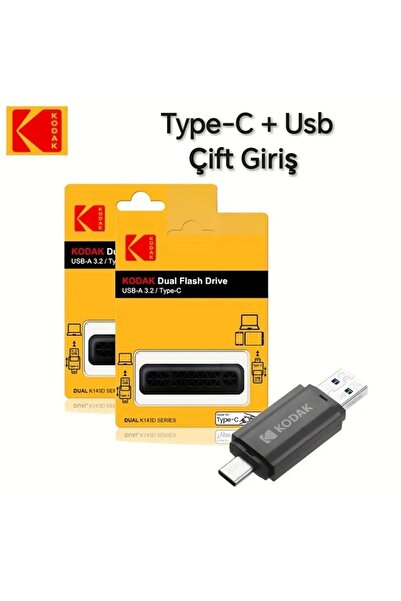 Kodak 64Gb. Type-C ve USB 3.2 Type-C Girişli Tüm Telefonlara iphone 15/16 Ser...