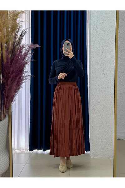 Mihra Nalan Crinkle Fabric Crinkle Skirt-BY5001 Πλακάκι