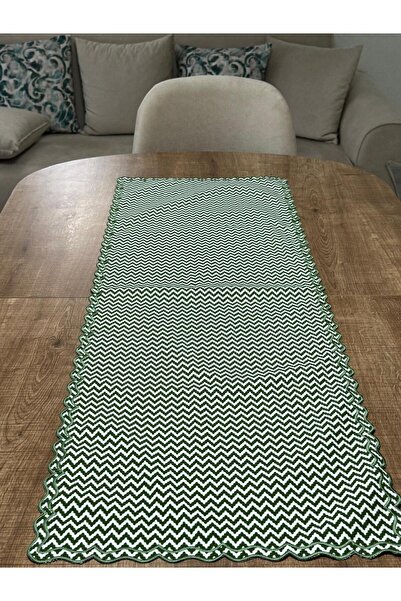 İNCİ ÇEYİZ 1 Piece Strawberry Patterned Double Wrap Embroidered Runner Garden Balcony Decoration on Linen