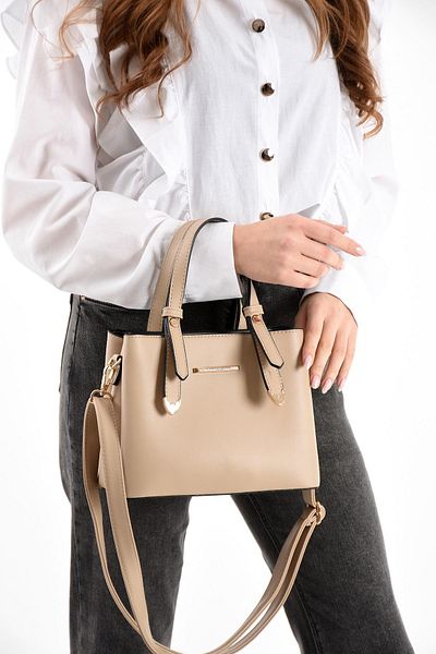 H&D COLLECTİON Very Useful Double Strap Detailed Lined 4 Compartment Hand and Shoulder Bag 1425