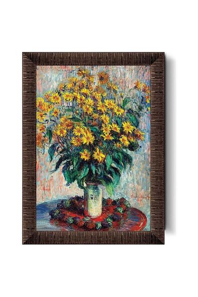 Heidi Oyuncak Art Puzzle Jerusalem Artichoke Flowers by Claude Monet 1000 Piece Puzzle with Frame 5688