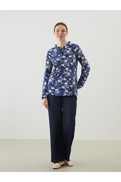 LC Waikiki Tie Collar Floral Blouse