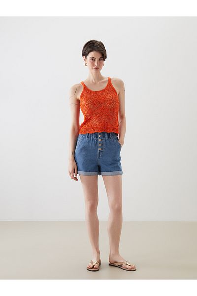 LC Waikiki Crew Neck Crochet Blouse