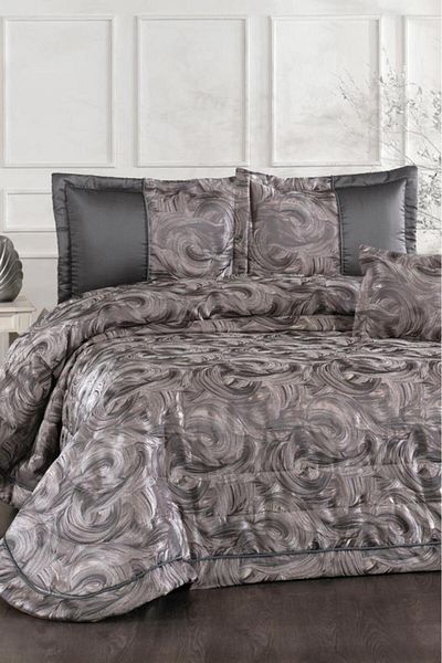 Çeyiz Diyarı İrida Fiber Filled Double 250X255 cm Bedspread Gray