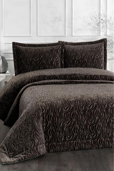 Çeyiz Diyarı Ruby Fiber Filled Double 250X255 cm Bedspread Anthracite