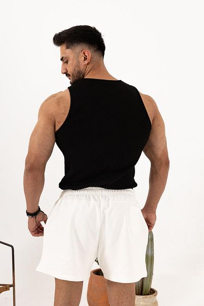 QUİCKPREP Men's White Ribbed Undershirt – Summer Slim Fit Basic Undershirt