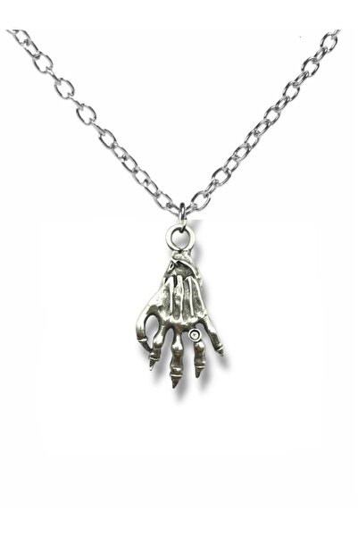 Herşey Nota قلادة للجنسين مع جمجمة وشكل يدوي - تمثل الطراز القوطي والتمرد - س...