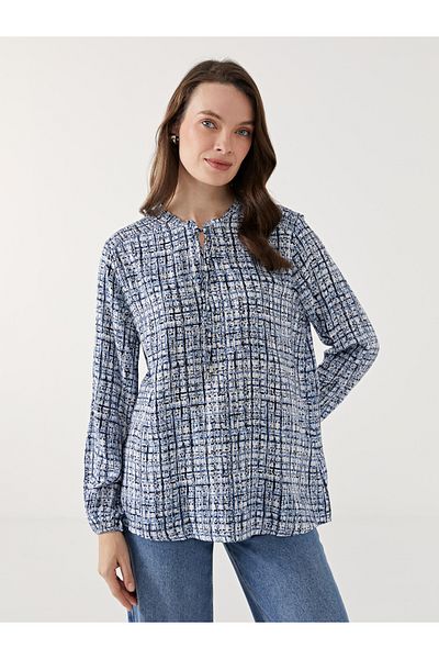 LC Waikiki Tie Collar Patterned Women's Blouse