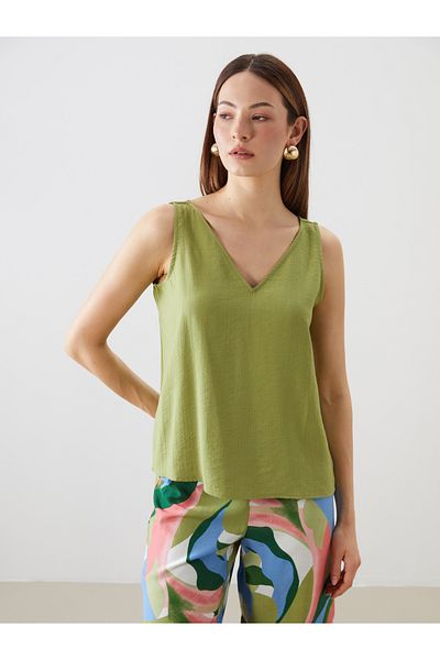 LC Waikiki V-Neck Textured Blouse