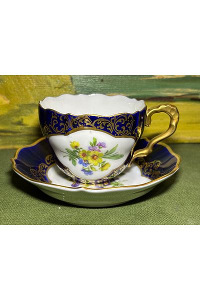 tayfuntufan antika koleksiyon Echt Cobalt Turkish Coffee Cup