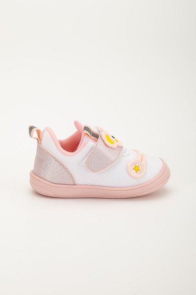 Dilimler Ayakkabı Şirinbebe Orthopedic Baby Girl First Step Shoes White Velcro Anorak