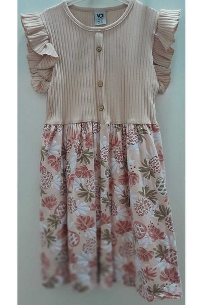 VOL Summer Robes with Buttons and Patterned Dress