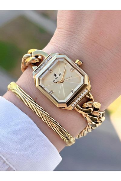 Daniel Klein Sports Chain Cord Cornered Series 2 Years Warranty Women's Wrist Watch+Bracelet 10836.4