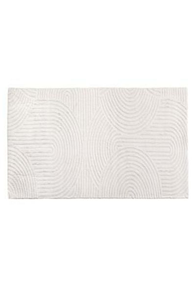 OEM Decorative Rug Imitation Fur Ecru with Rainbow Embossed Pattern 150 x 100 cm