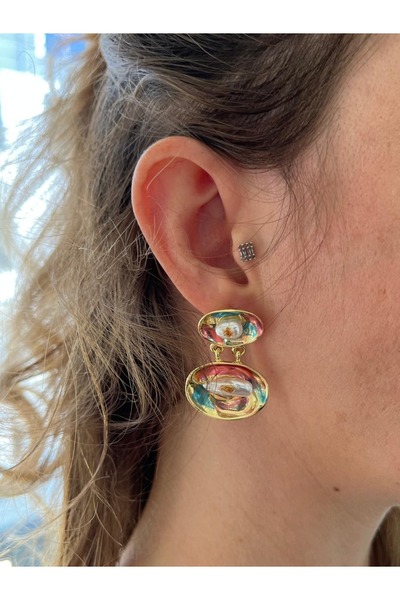 Nilsu Jewellery Accessory Çok Renkli İncili Yaz Küpesi