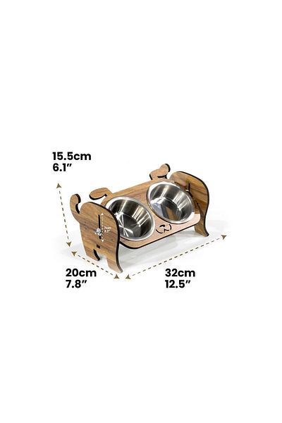 GOBYPET Wooden Dog Food Ceramic Water Bowl Stand, Dog Food Bowl, Gift Cat-Dog Carpet