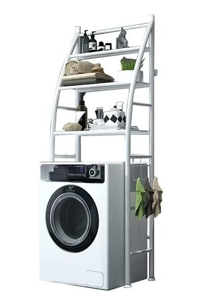 Primo Plus 3 Tier Bathroom Laundry Washing Machine Shelf Rack White