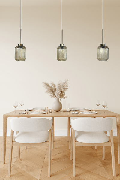 Bamyum Wingmn Üçlü Bal Rengi Cam Avize İnce Eskitme Başlık Retro Sarkıt Restoran Salon Aydınlatma