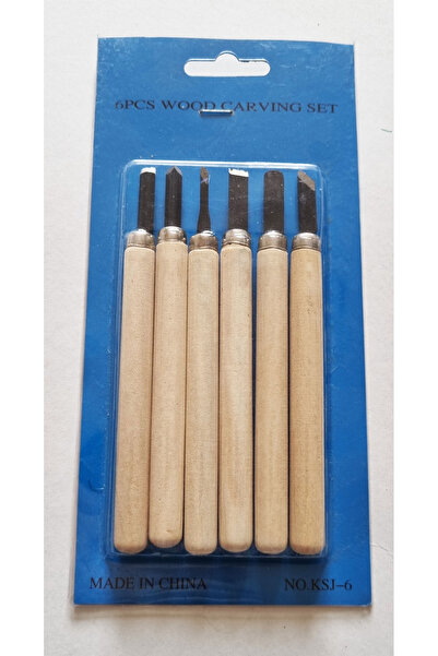 Modellino 6'lı Ahşap Oyma Seti Seramik Oyma Iskarpela Seti