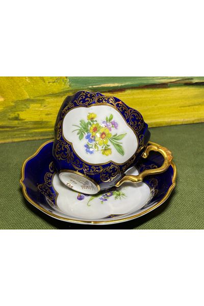 tayfuntufan antika koleksiyon Echt Cobalt Turkish Coffee Cup