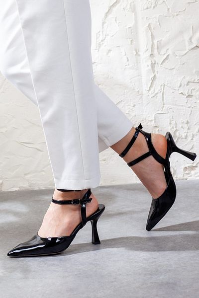 Adım Adım Women's Black Patent Leather Heeled Shoes