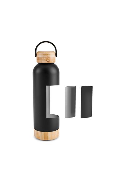 Karaca Woody Steel Leakproof Thermos 500 ml Black