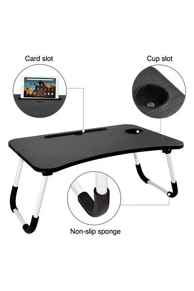Primo Plus Foldable Laptop Table With Cup Holder Combination Material