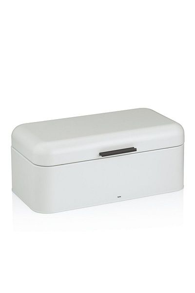 KELA Keck Lang Bread basket Frisca metal, white 42.5x22.5x17.5 cm