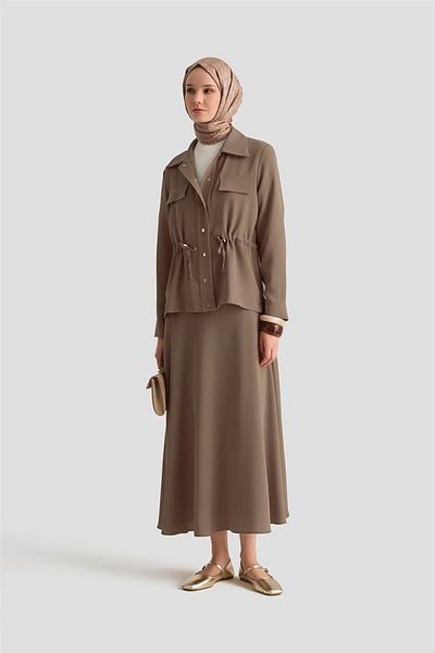 Armine Drawstring Waist Suit 25Yd9172 Mink