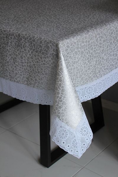 DDHOME 120X150 Floor Anti-Slip Erasable Oilcloth Table Cloth Graystone