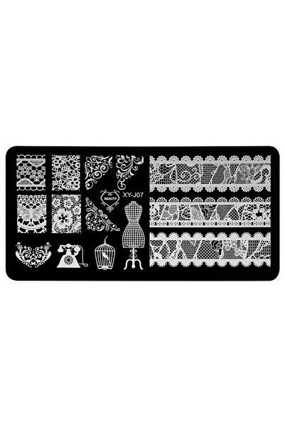 LUXORISE Placă metalică pentru ștampilarea unghiilor, dantelă rafinată XY-J07