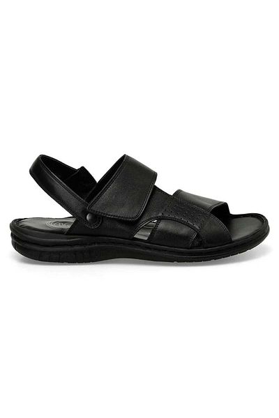 Polaris 106894 5Fx Black Men's Comfort Leather Sandals