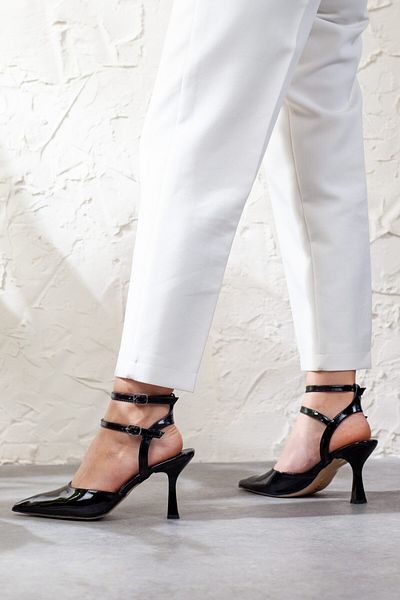 Adım Adım Women's Black Patent Leather Heeled Shoes